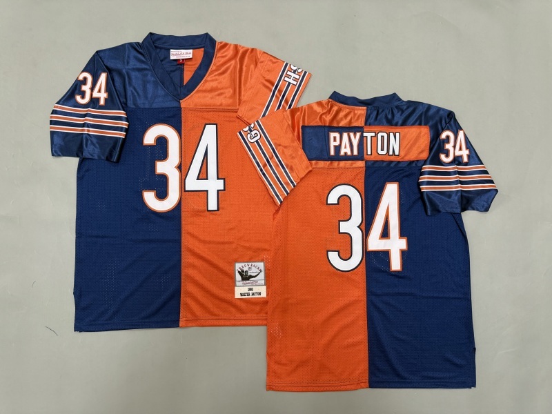Men 2025 Nike Chicago Bears #34 Payton blue orange Throwback Limited NFL Jersey style 001